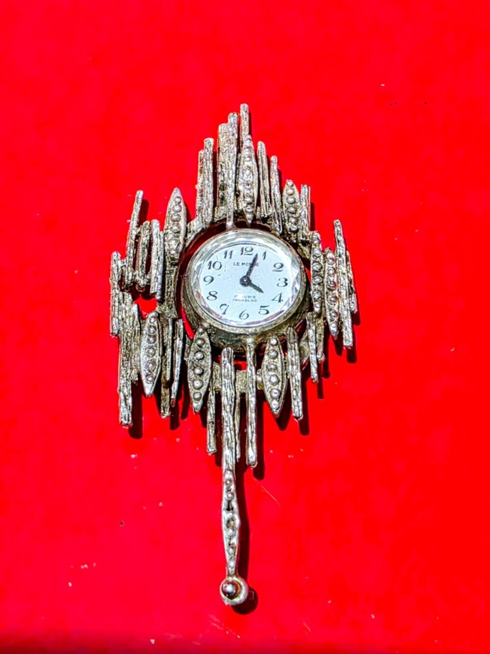 Vintage 800 Silver Brutalist Pendant Watch Swiss Made 17J Running